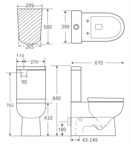 Matisse III Round Back To Wall Toilet Suite - Burdens Plumbing