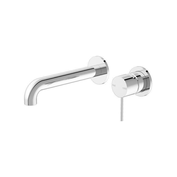 Nero Mecca Wall Basin Mixer Separate Back Plate 160Mm Spout Chrome