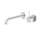 Nero Mecca Wall Basin Mixer Separate Back Plate Handle Up 160Mm Spout Brushed Nickel