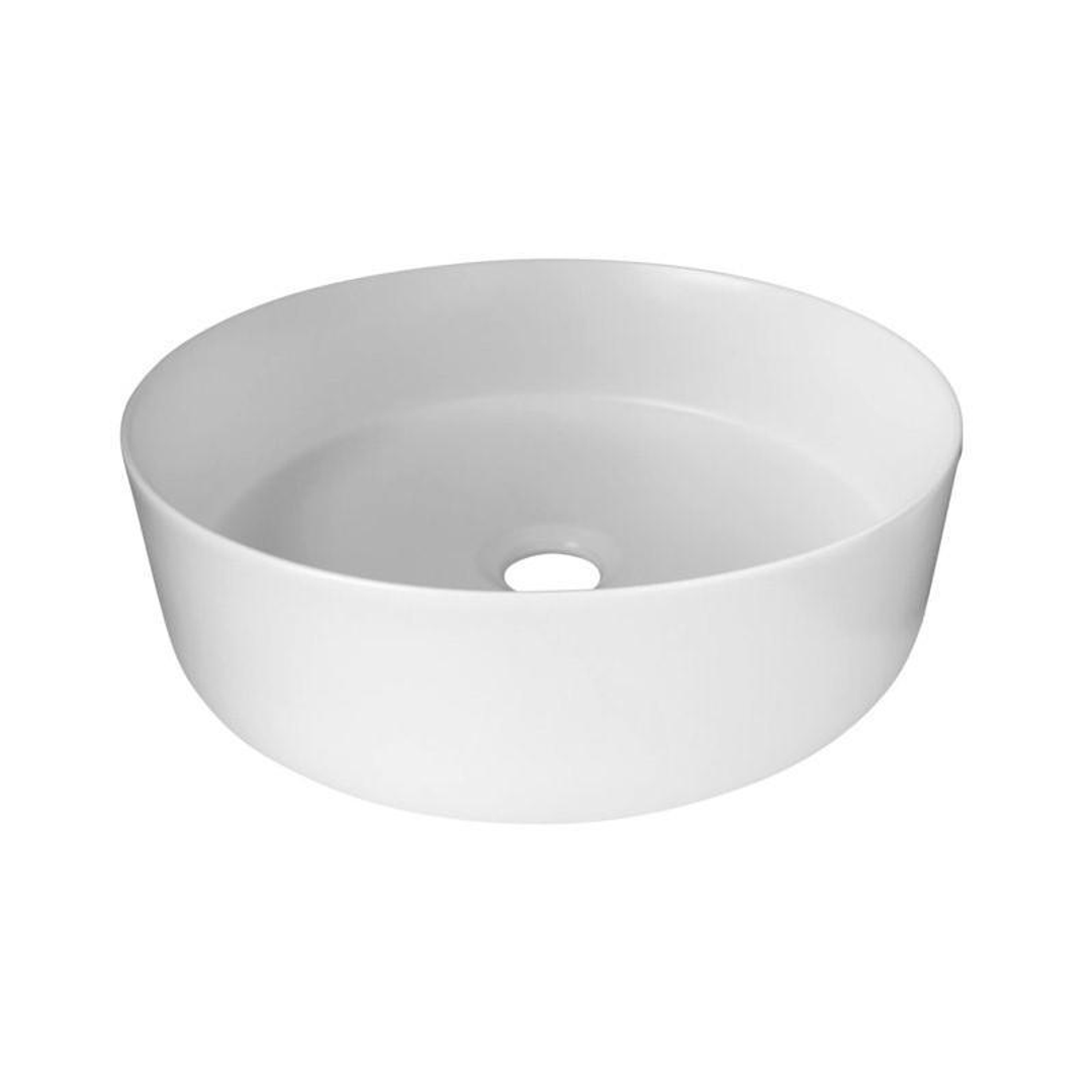 Mini Siera Round Slimline Ceramic Vessel Basin Gloss White