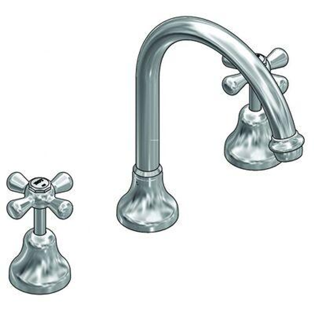 Ram Merino F'Ward Bowl Sink Set with Gooseneck Spout Chrome White