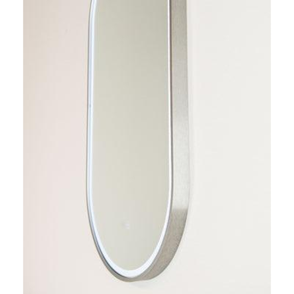 Remer Gatsby 450 Brushed Nickel Led Mirror 460W X 910H X 40H G4590D-Bn