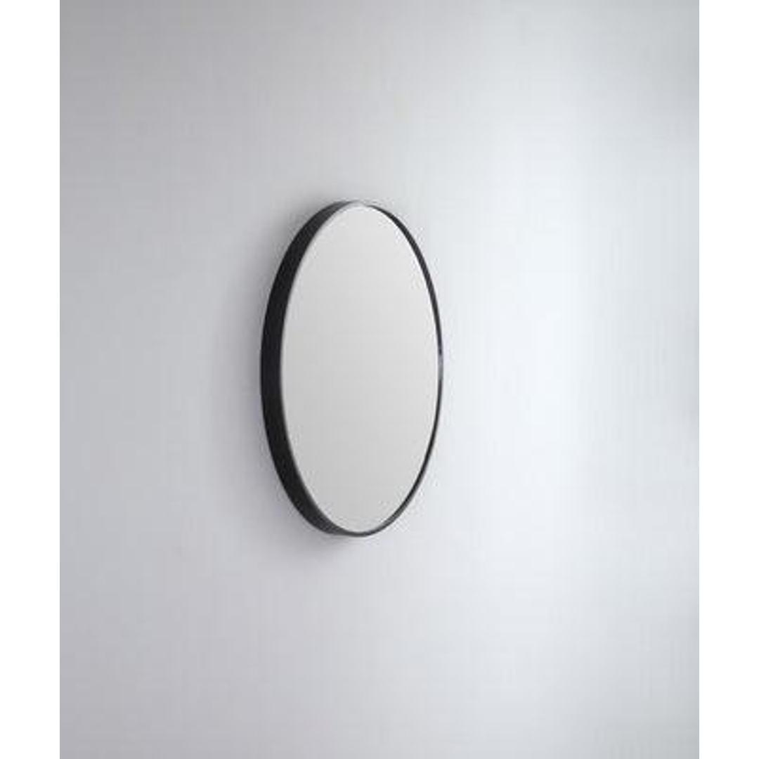 Remer Modern Round 810 Matt Black Mirror 810W X 810H X 40D Mr81-Mb