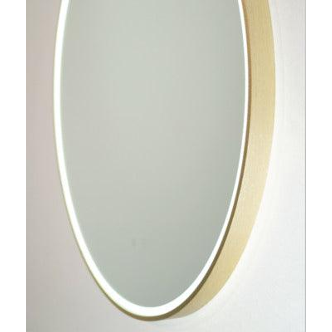 Remer Sphere 600D Brushed Brass Led Mirror 610W X 610H X 40D S60D-Bb