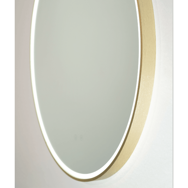 Remer Sphere 800D Led Mirror 800W X 800H X 35D Brushed Brass - Burdens Plumbing