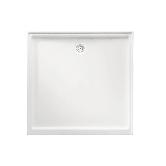 SHOWER BASE MARBLETREND 900 X 900 REAR OUTLET WHITE - Burdens Plumbing