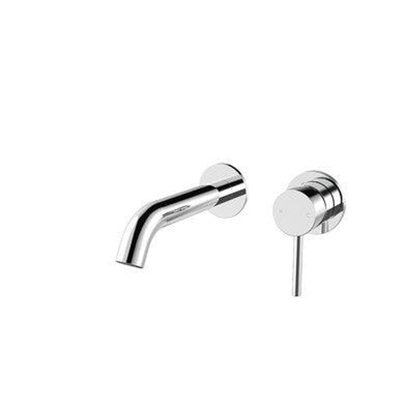 Streamline Axus Pin Wall Mount Basin/Bath Mixer 2 Plate 150mm Spout Matte Black *External Only*