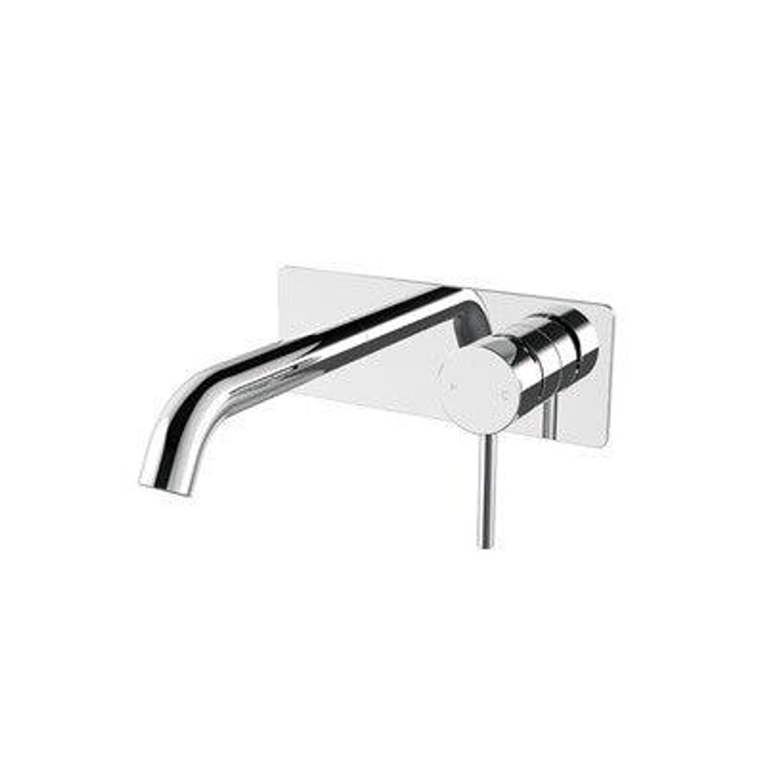 Streamline Axus Pin Wall Mounted Basin/Bath Mixer Brush Nickel 150mm Spout *External Only*