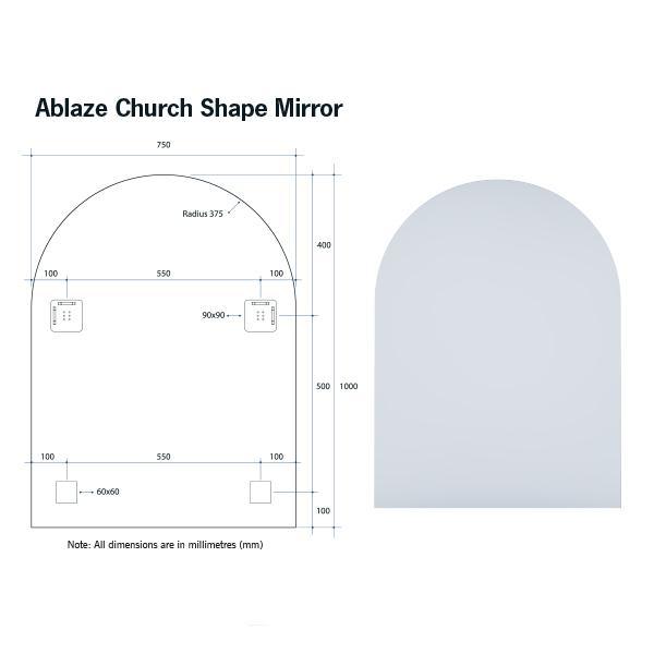 Thermogroup Church Shape Polished Edge Mirror With Hangers - Burdens Plumbing