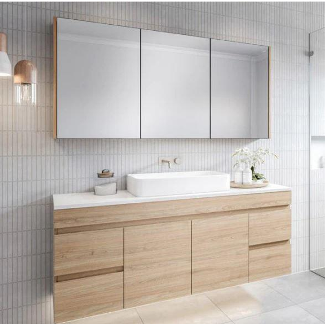 TIMBERLINE BARGO VANITY 750MM CENTRE WG BASIN SILKSURFACE AC TOP WALL HUNG