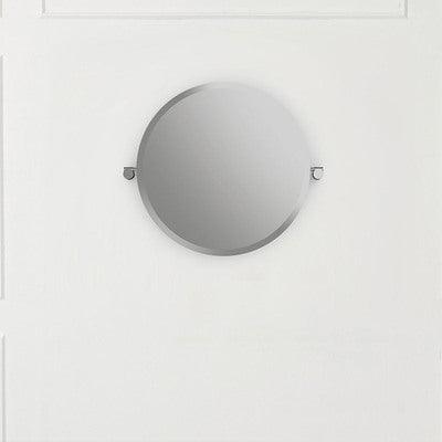 V+A Anatolia 55 Round Wall Mirror With Exposed Brackets Brushed Steel - Burdens Plumbing