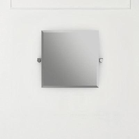 V+A Anatolia 56 Square Wall Mirror With Exposed Brackets Brushed Steel