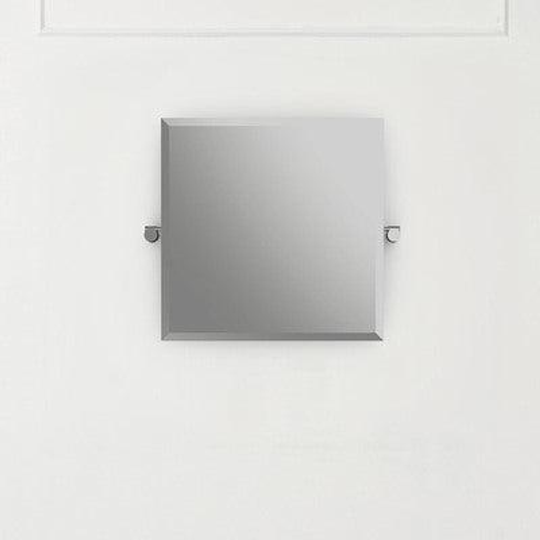 V+A Anatolia 56 Square Wall Mirror With Exposed Brackets Polished Chrome