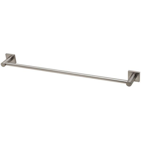 Phoenix RadII Single Towel Rail 600mm Square Plate Brushed Nickel Rs804 Bn