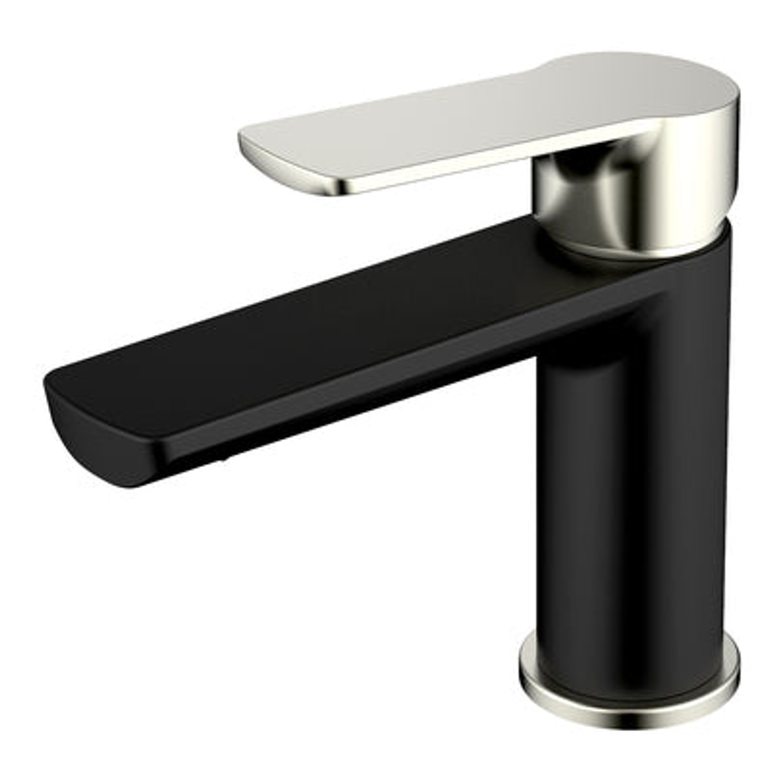 Akemi Basin Mixer Blk/Brushed Nic By Millennium Tapware