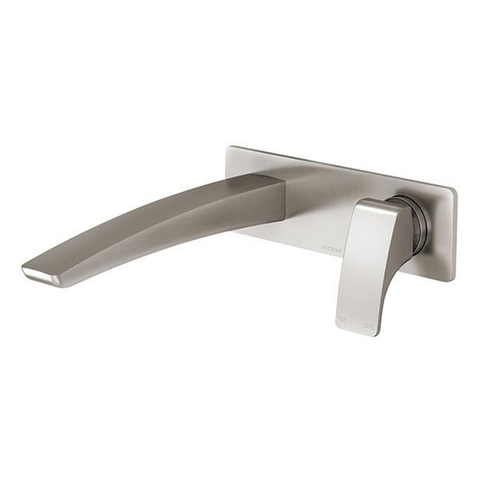 Phoenix Rush Wall Basin Mixer Set 180mm Brushed Nickel Ru785-40