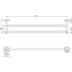 Phoenix RadII Double Towel Rail 800mm Round Plate Brushed Gold Ra812-12