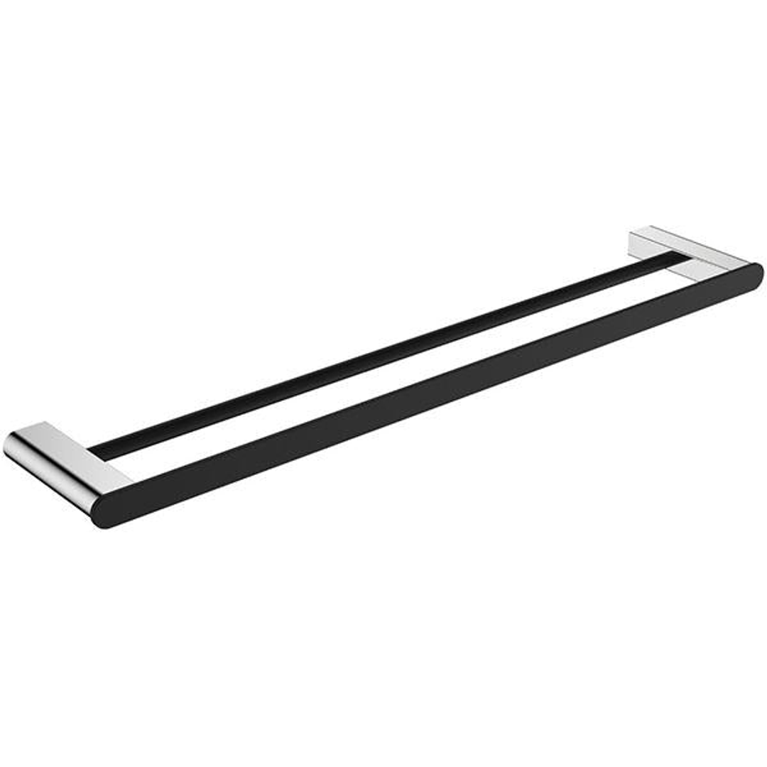 Fienza Lincoln 800mm Towel Rail Black & Chrome 86008800