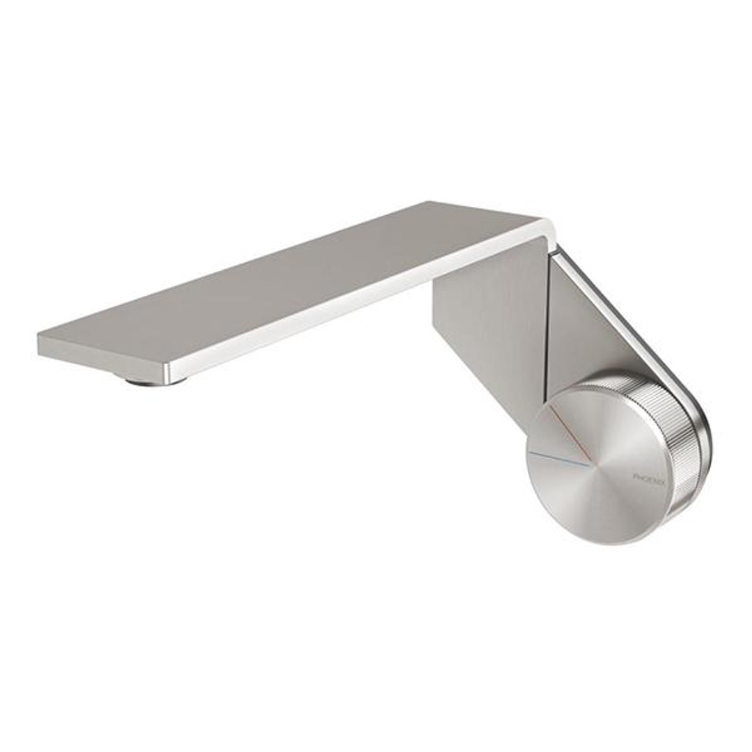 Phoenix Axia Wall Basin/Bath Mixer Set 200mm - Brushed Nickel