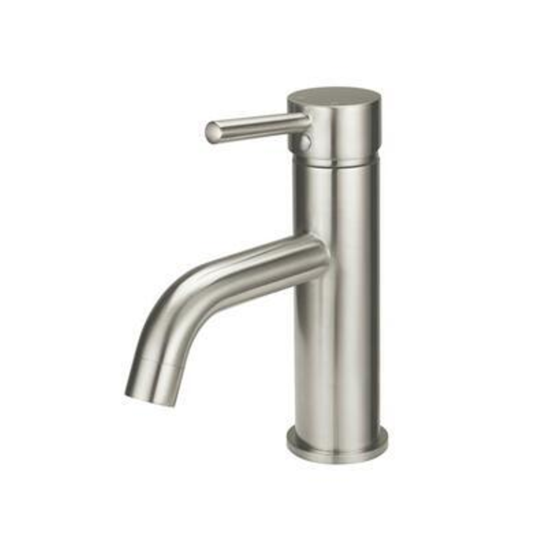 Meir Round Basin Mixer Curved Brushed Nickel Mb03-Pvdbn