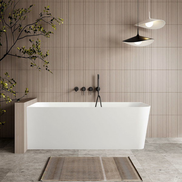 Cassa Design Ashton Corner Back To Wall Bath Left Hand Corner Matte White 1500mm
