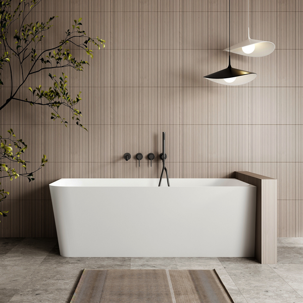 Cassa Design Ashton Corner Back To Wall Bath Right Hand Corner Matte White 1700mm