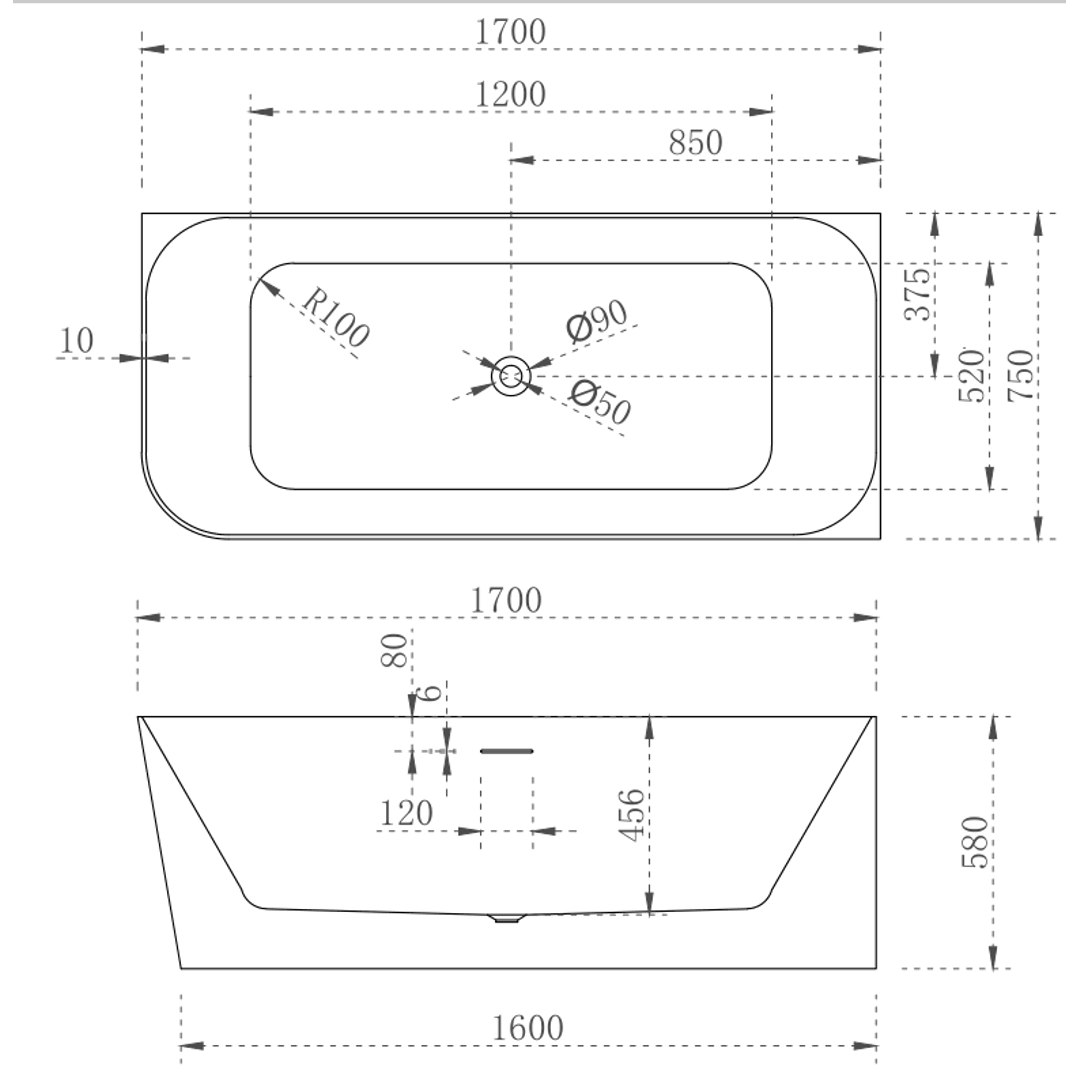 Cassa Design Ashton 1700mm Corner Back To Wall Bath Right Hand Corner Matte White