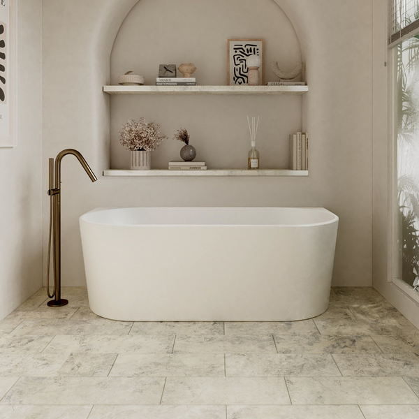 Cassa Design Auris Back To Wall Bath Gloss White 1500mm