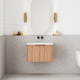 Cassa Design Capture 600mm Wall Hung Vanity Solid Surface Moulded Top Natural Walnut