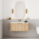 Cassa Design Capture 900mm Wall Hung Vanity Solid Surface Moulded Top Natural Oak