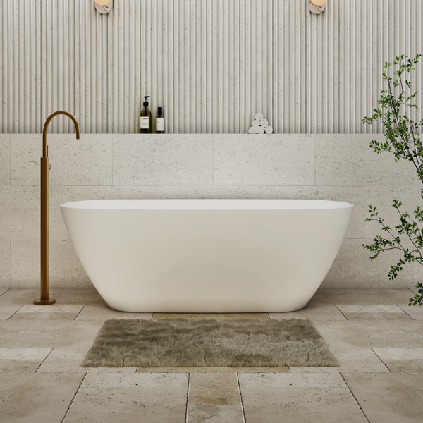 Cassa Design Rec Slimline Bath Matte White 1500mm