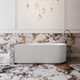 Cassa Design VGroove Corner Back To Wall Bath Left Hand Corner Matte White 1700mm