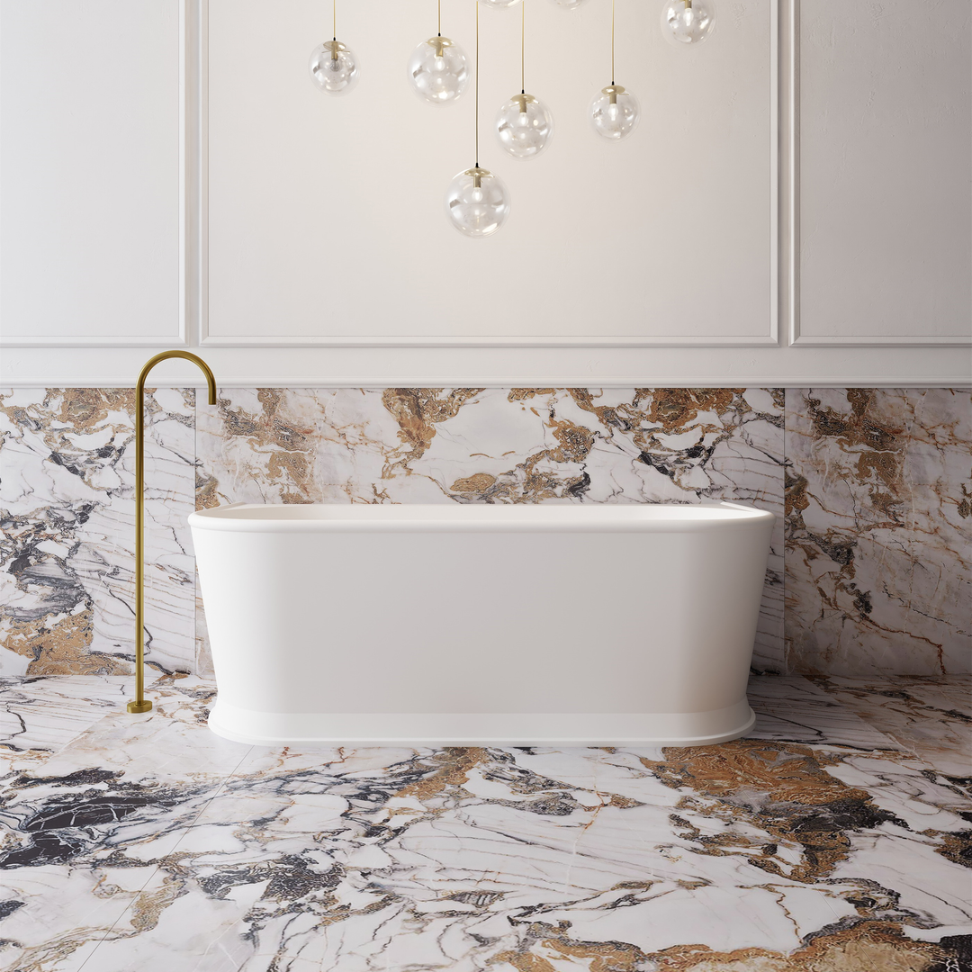 Cassa Design Westminster 1700mm Back To Wall Bath Gloss White
