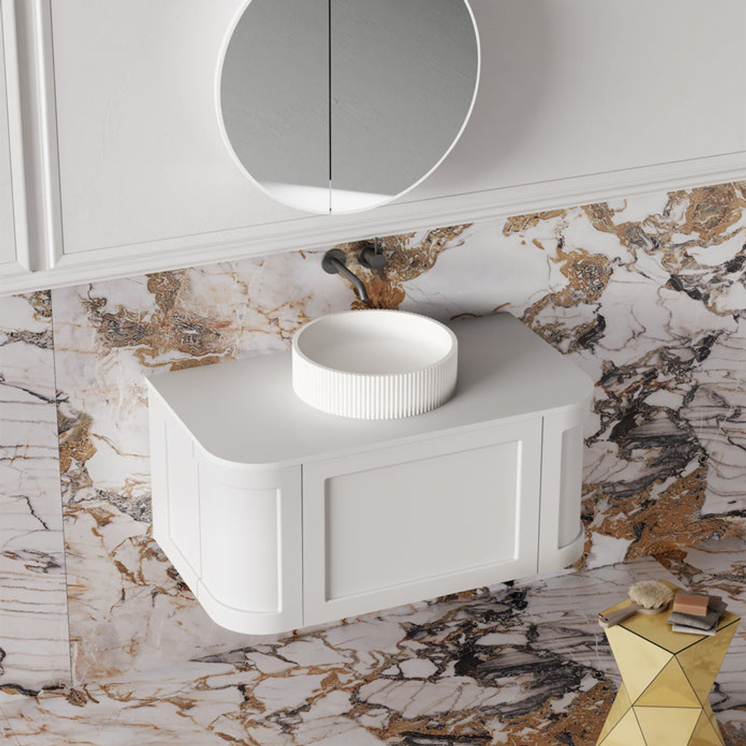 Cassa Design Westminster 1200mm Curved Wall Hung Vanity 20mm Solid Stone Bench Top