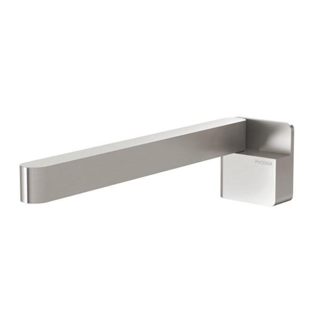 Phoenix Designer Swivel Bath Outlet 230mm Square - Brushed Nickel