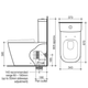 Caroma Luna 846820 Square Cleanflush Wall Faced Back Entry Suite White