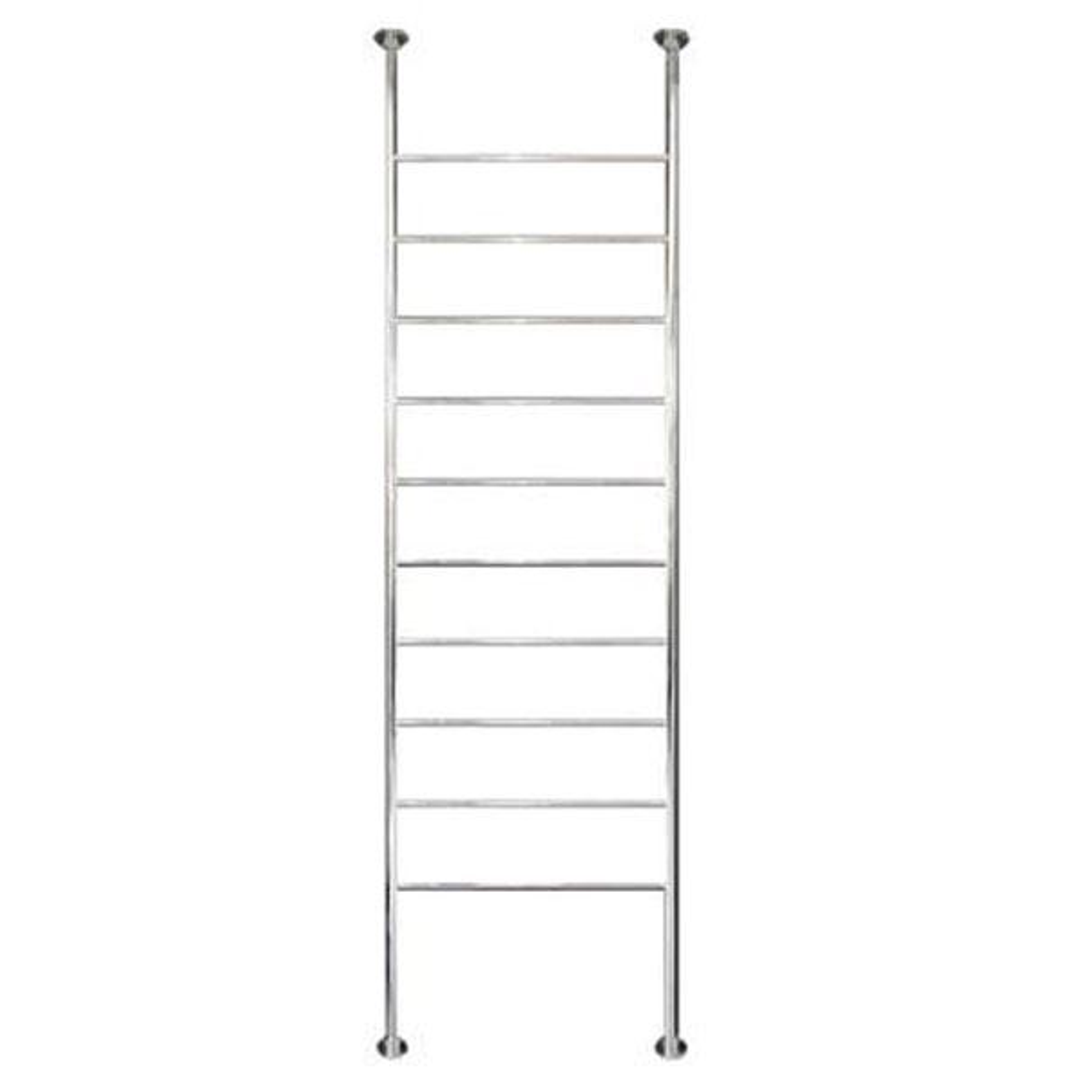 Radiant 700 X 2400mm Round Bar Floor To Ceiling Heated Towel Ladder