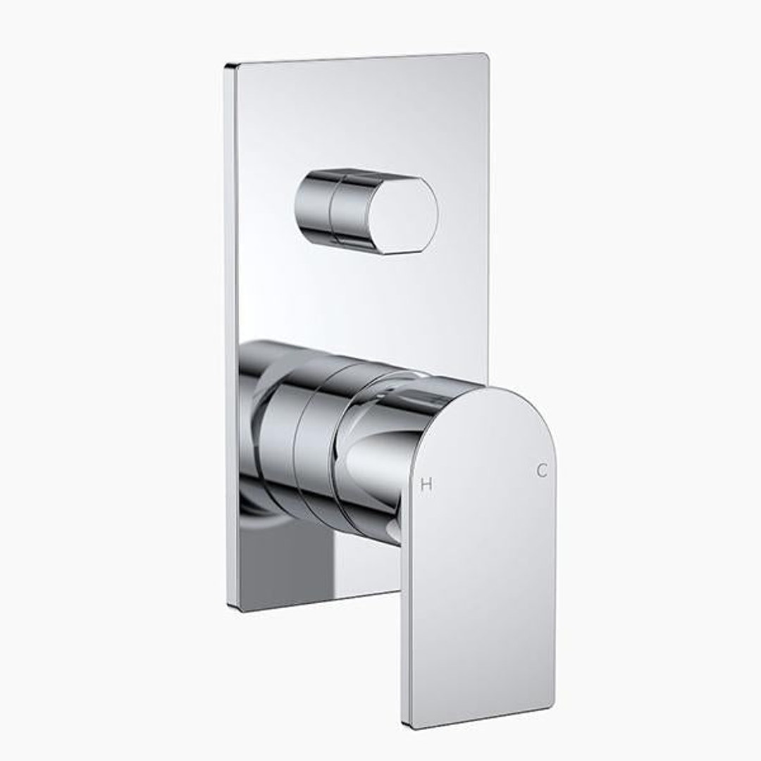 Clark Round Square Wall Mixer With Diverter - Chrome