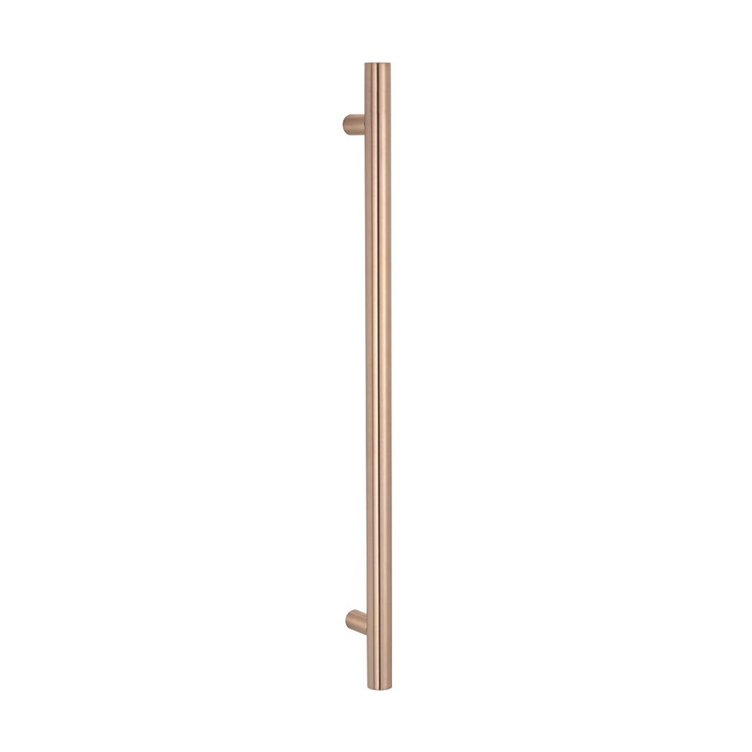 Radiant Champagne Vertical 950Mm Round Non Heated Single Bar Towel Rail