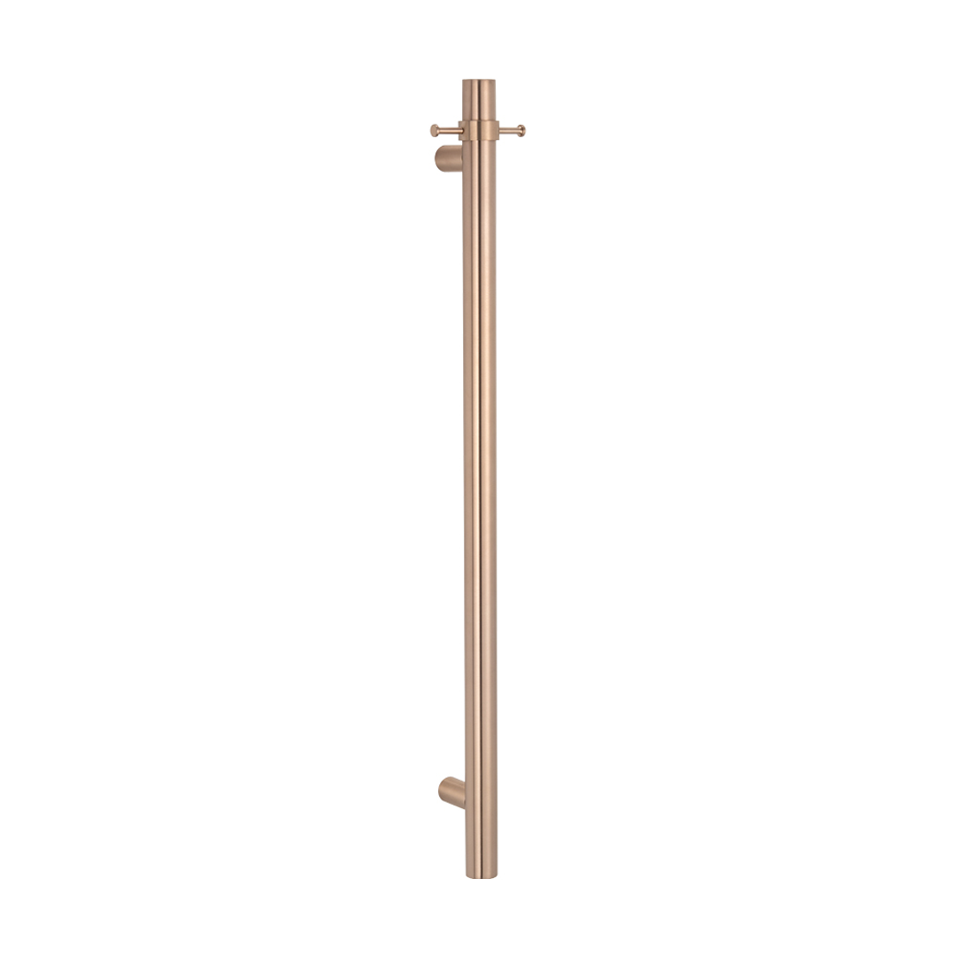 Radiant Champagne Vertical 950Mm Round Non Heated Single Bar Towel Rail