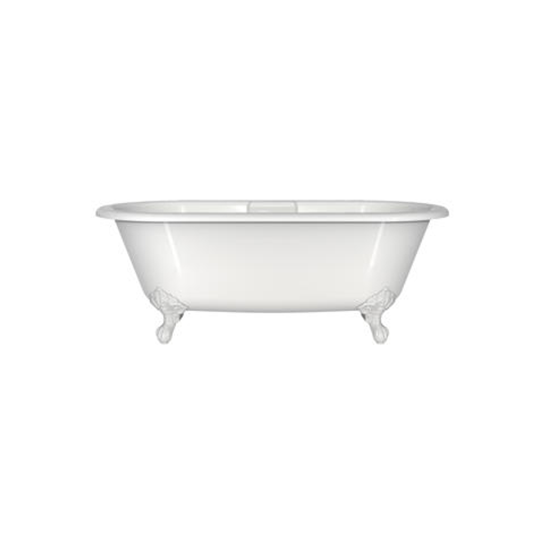 V+A Cheshire Freestanding Bath Adjustable White Metal Ball & Claw Feet 1744mm