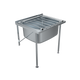 Britex S/S Cleaners Sink 600X500X250Mm Deep. 46L, Incl. Brkts, Legs, Grate, 50Mm Waste Outlet #Csl