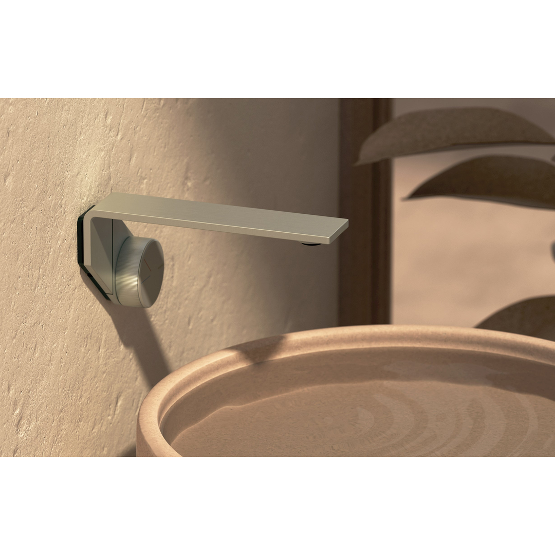 Phoenix Axia Wall Basin/Bath Mixer Set 200mm - Brushed Nickel