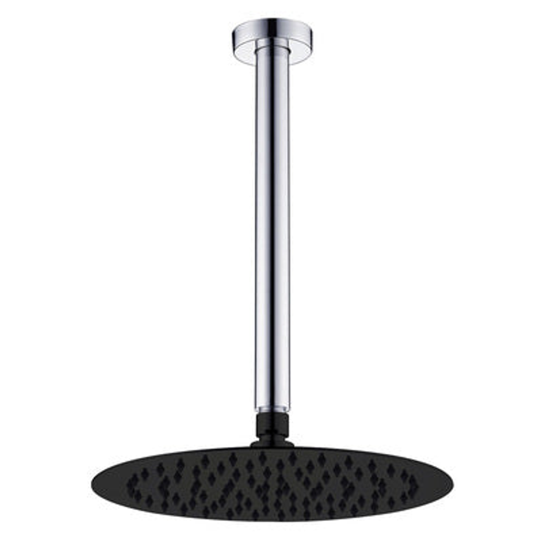 Fienza Kaya Shower Ceiling Dropper Set Chrome With Matte Black Head