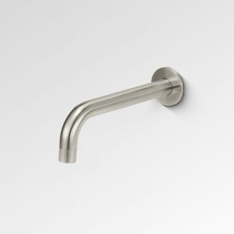 Bestlink Nirvana Curved Wall Bath Spout 200mm Reach Brushed Nickel