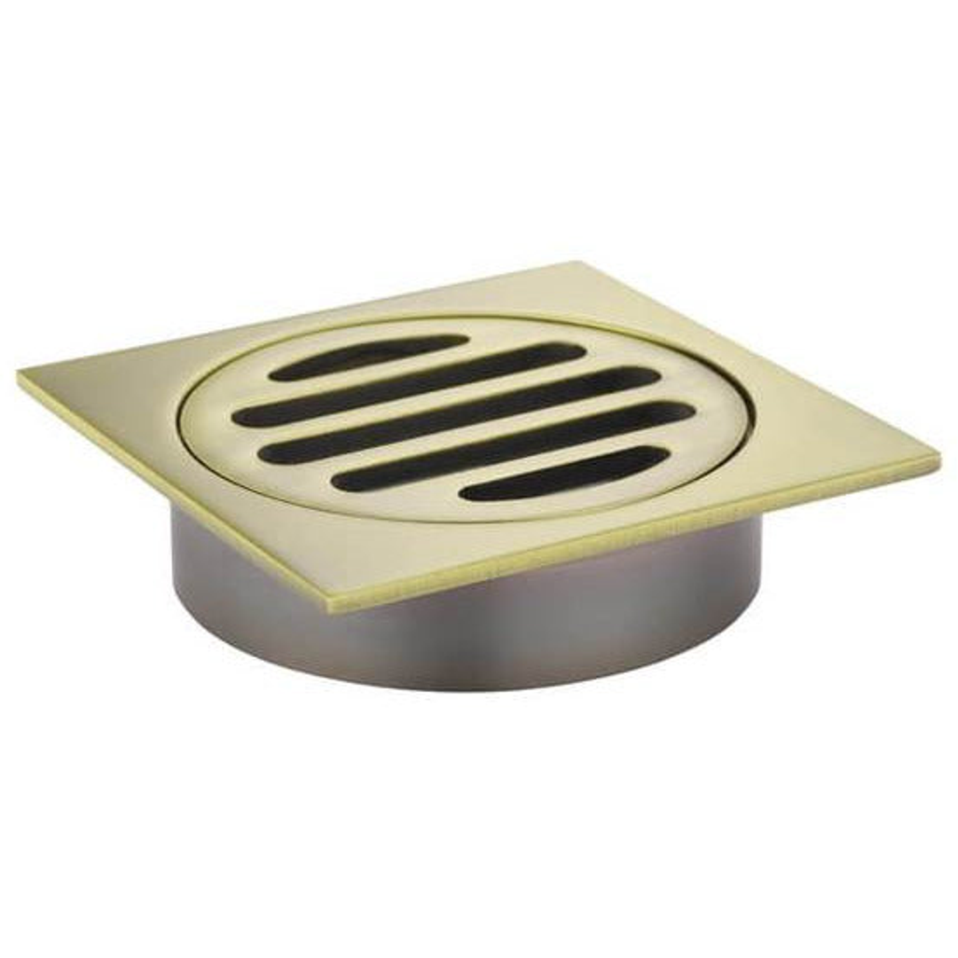 Meir Square Floor Grate Shower Drain 80Mm Outlet Tiger Bronze