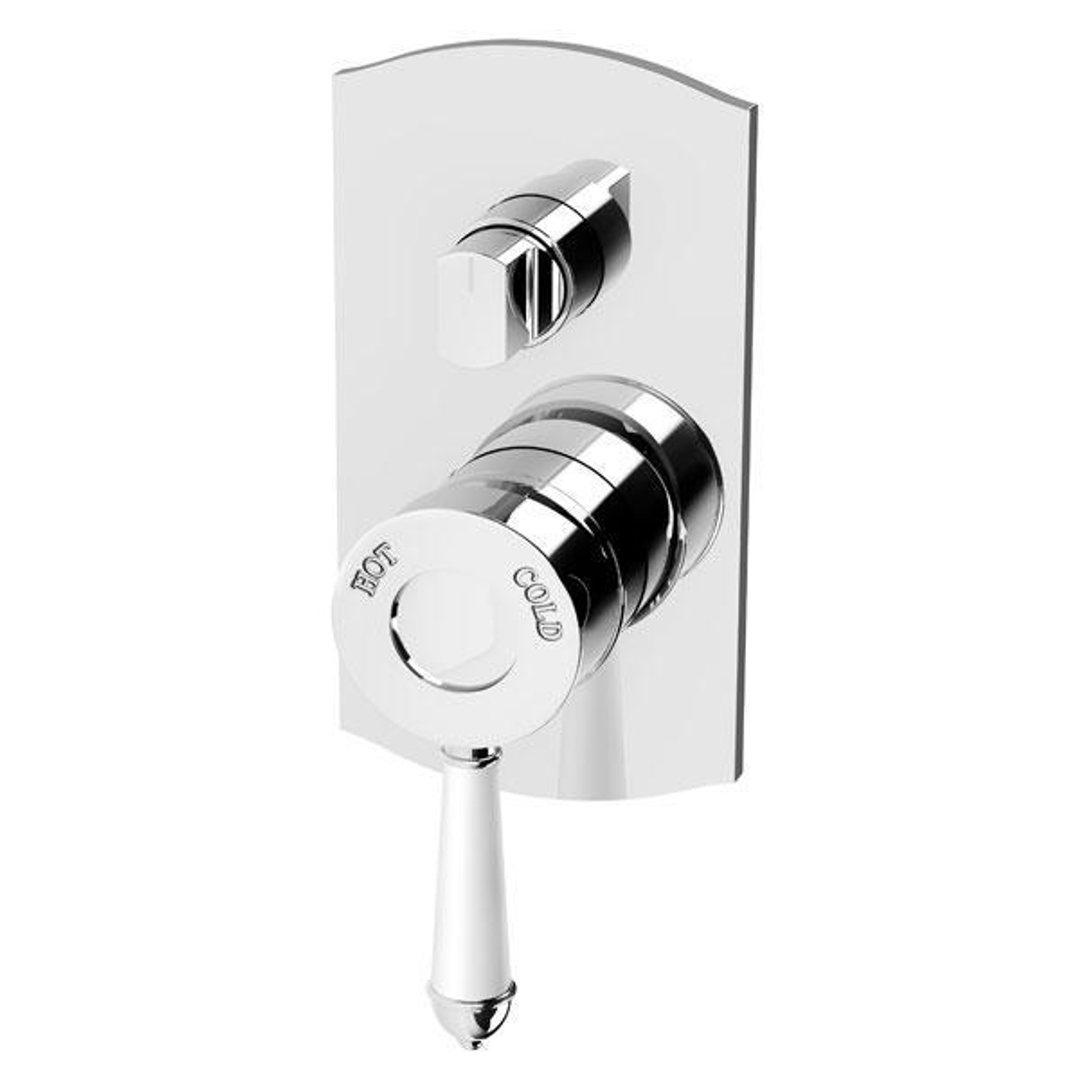 Phoenix Nostalgia Shower / Bath Diverter Mixer- Chrome/White