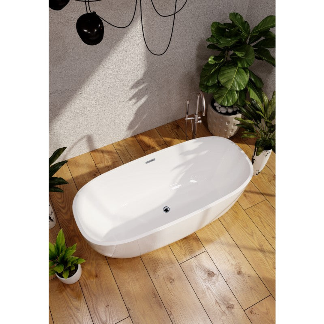 Belbagno Ally Freestanding Bath Gloss White 1700mm