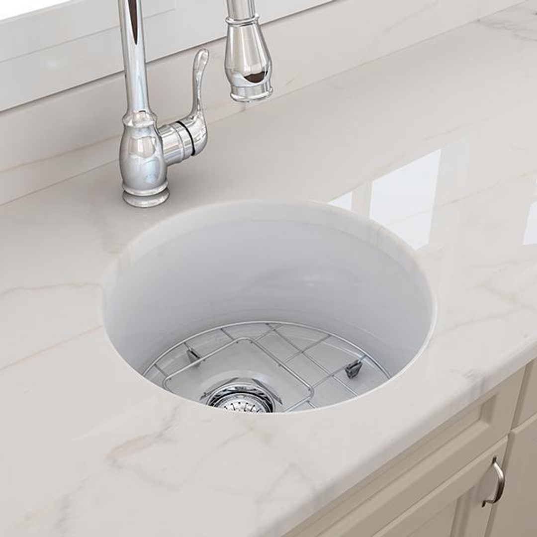 T&H Cuisine Round 47 Inset / Undermount Fine Fireclay Sink