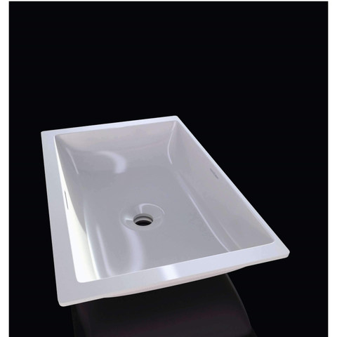 V+A Kaldera 56 Undercounter Basin With Internal Overflow Quarrycast White